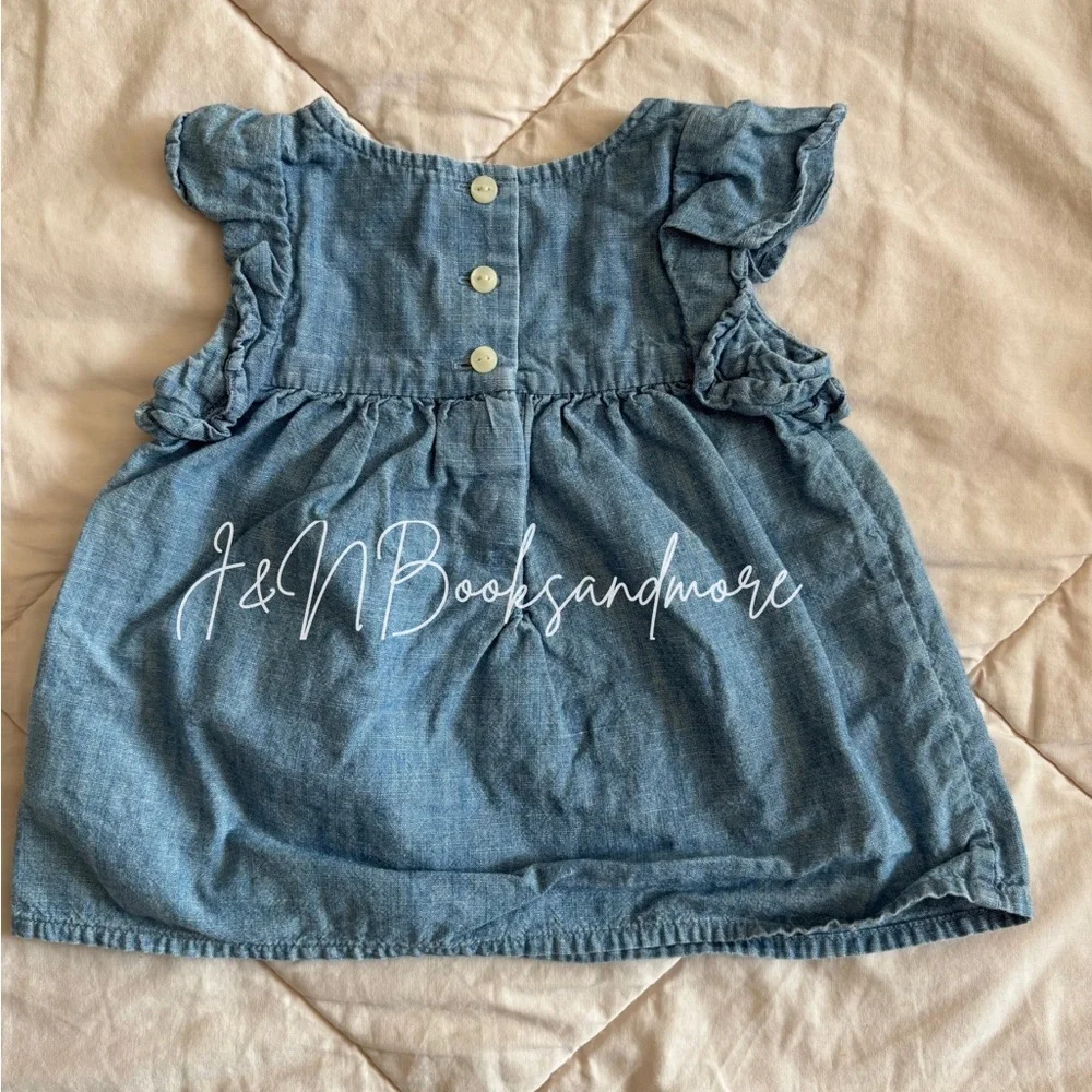 Ralph Lauren Infant Chambray Ruffle Sleeve Dress Size 6M